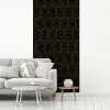 Zwart - Goud - Bloemenkern fotobehang vinyl groot 64 -woonkamer