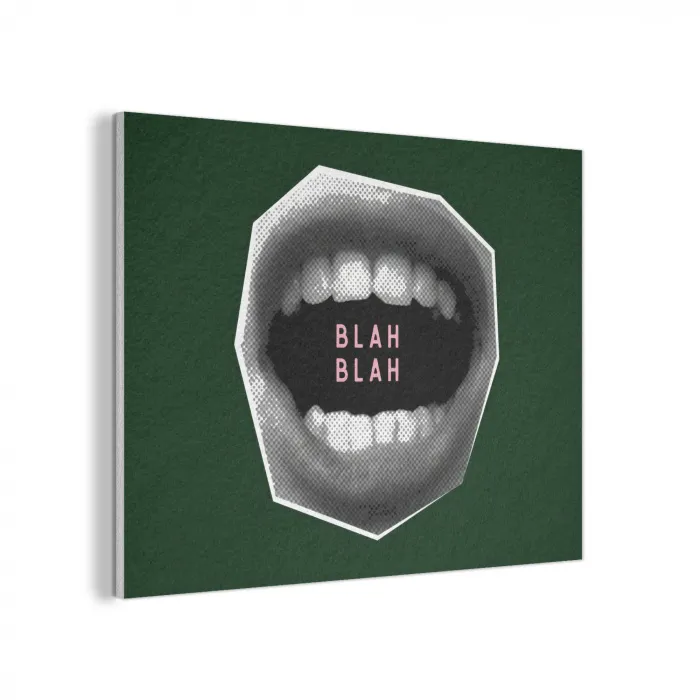 Mond - Groen - Illustratie - BLAH BLAH PET vilt klein -3d