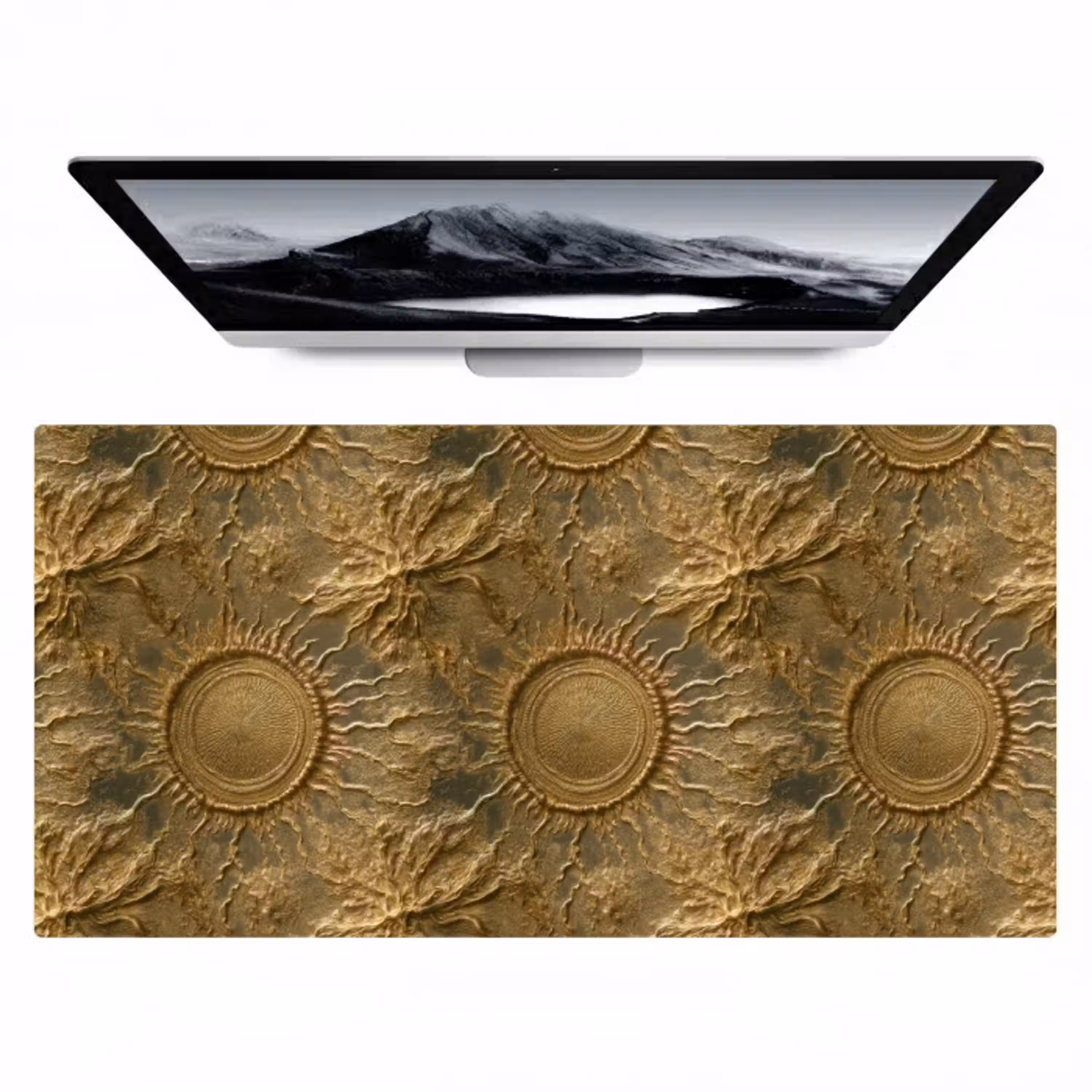 Zon - Reliëf - Antiek - Goud Muismat XXL klein 681 -zzz3d