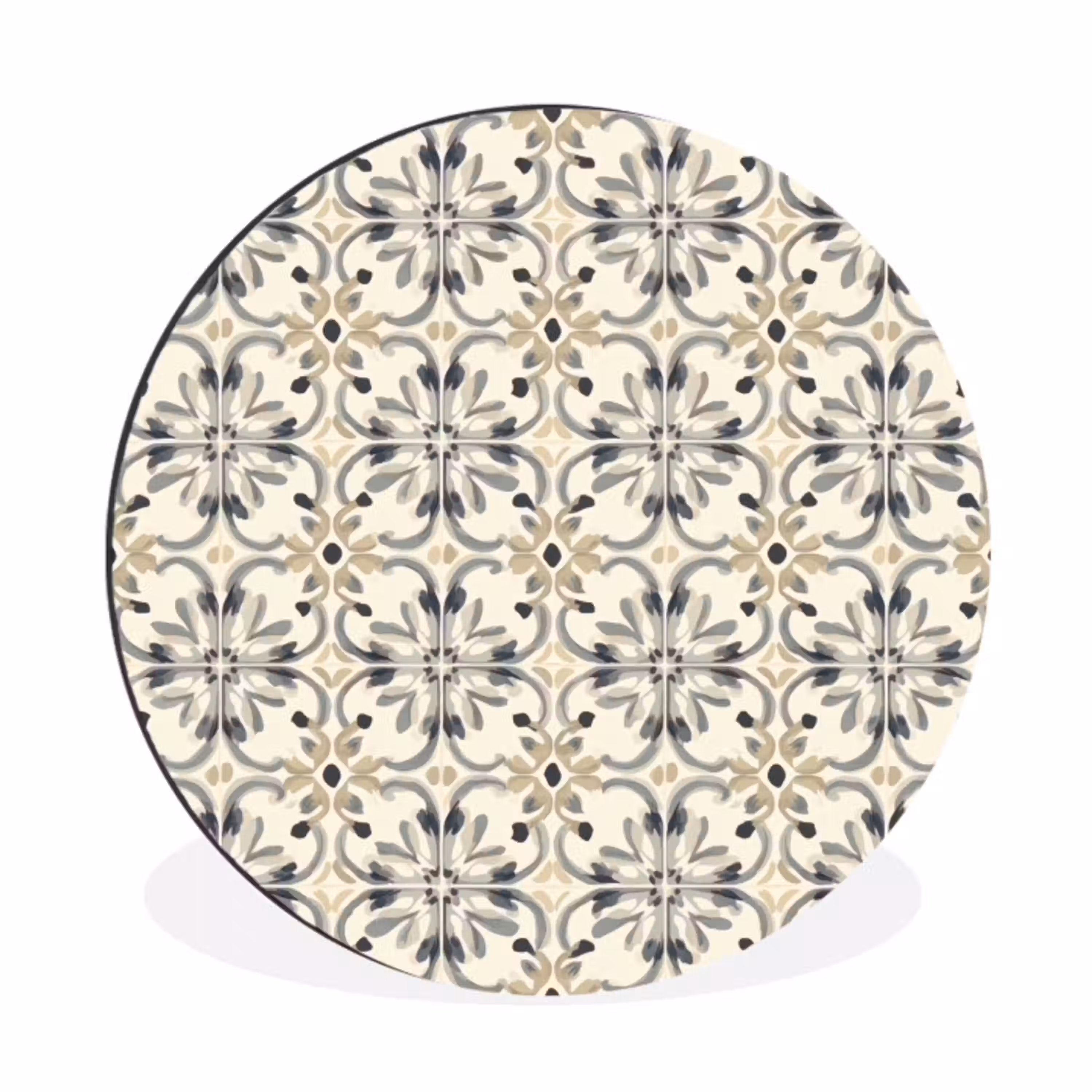 Floraal - Patroon - Kleurrijk Wandcirkel aluminium klein 190 -3d