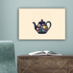 Theepot - Kleurrijk - Bloemen canvas 2cm klein -sfeer4