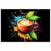 Koffie - Graffiti - Drinken - Abstract poster papier klein -3d
