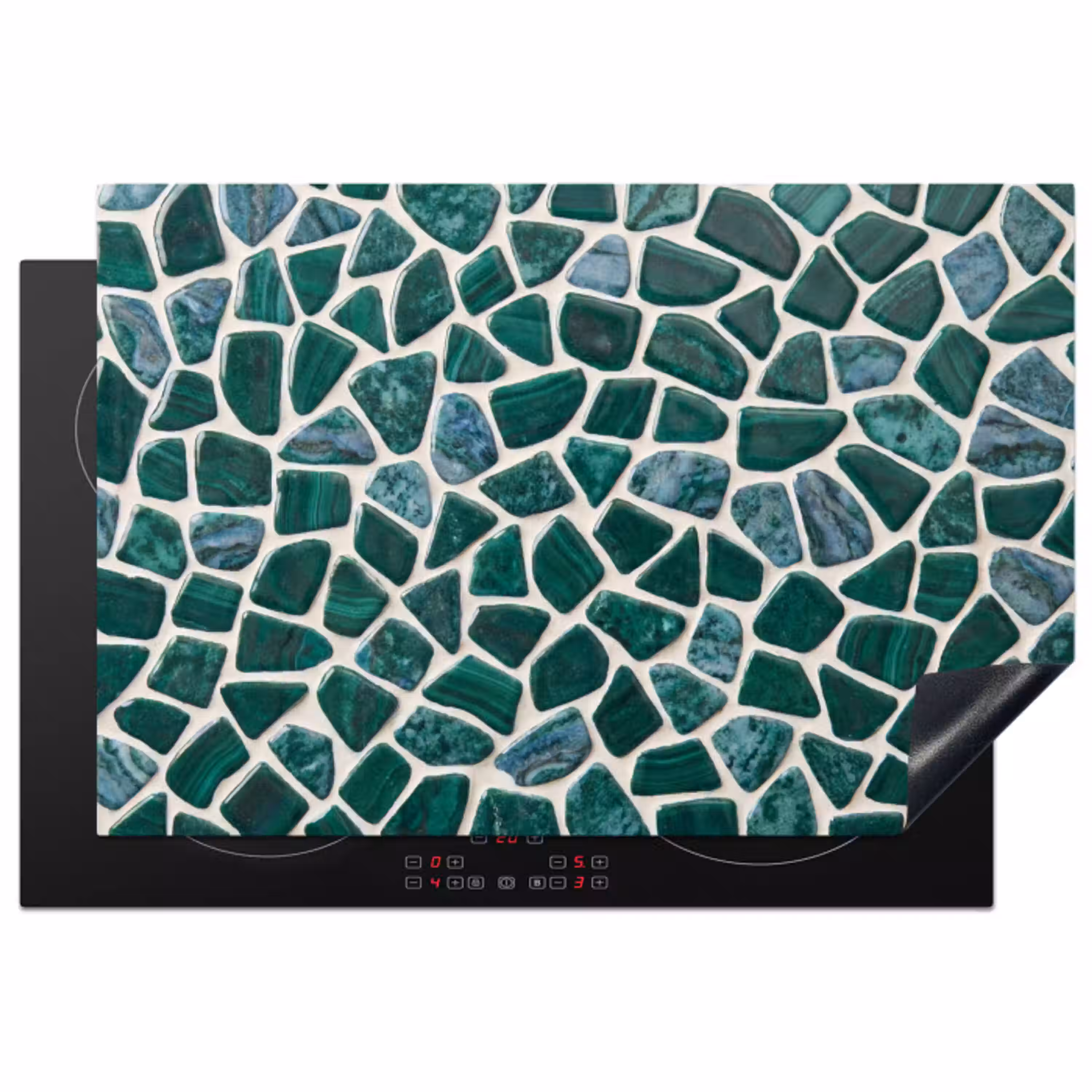 Textuur - Steen - Groen - Abstract - Patroon Inductie beschermer vinyl 3mm klein -3d