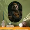 Panda - Hoed - Bril - Pak Wandcirkel Ovaal Glas middel -sfeer2