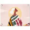 Vrouw - Zon - Kleurrijk tuinposter los doek klein -3d