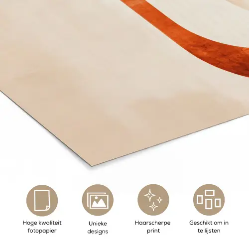 Illustratie - Abstract - Vormen - Rood poster papier klein -closeup_NL