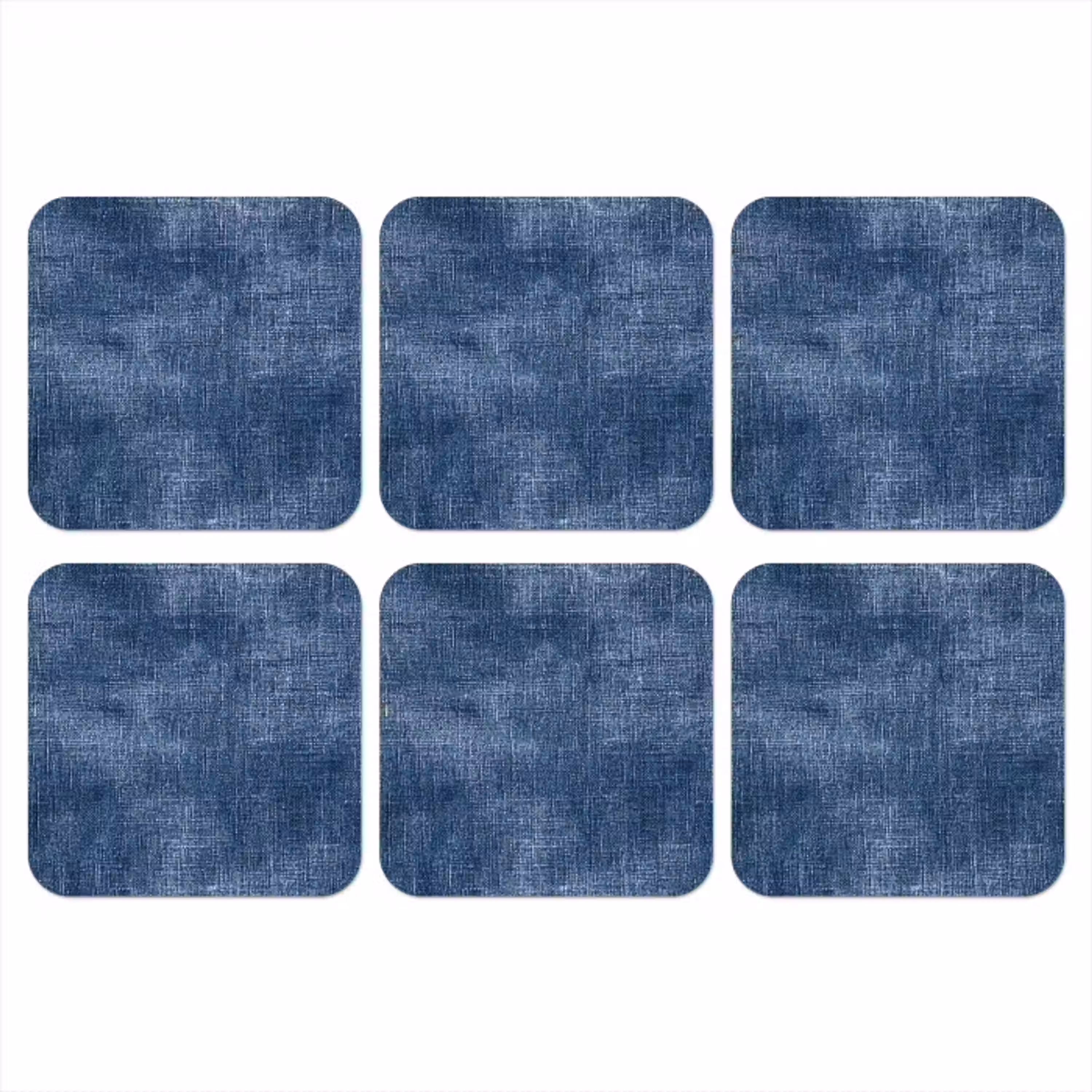 Linnen - Textuur - Patroon - Denim - Rustiek onderzetter kurk middel 366 -3d