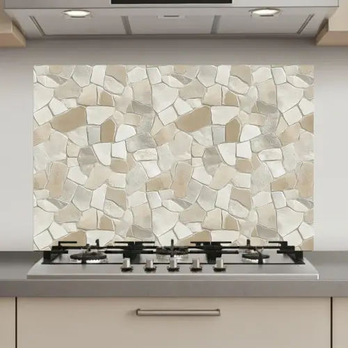 Mozaïek - Stenen - Beige keuken achterwand spatscherm klein 900 -3d_website