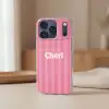 Gestreept - Roze - Chéri Telefoonhoesje iPhone 17 Pro klein -sfeer2