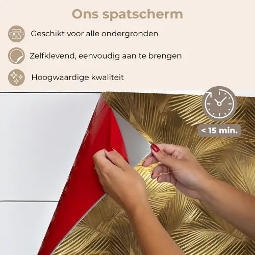 Palm - Waaier - Goud keuken achterwand spatscherm klein 900 -spatscherm_NL