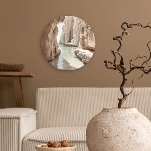 Rotsen - Zee - Zand - Kloof Wandcirkel kunststof plaat 5mm dik klein -sfeer1