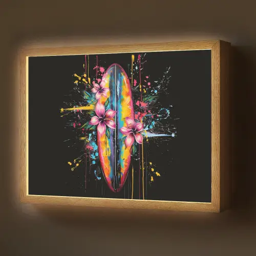 Graffiti - Sport - Surfen - Zomer Light Box met batterij (Wandlamp) middel -z3d_website
