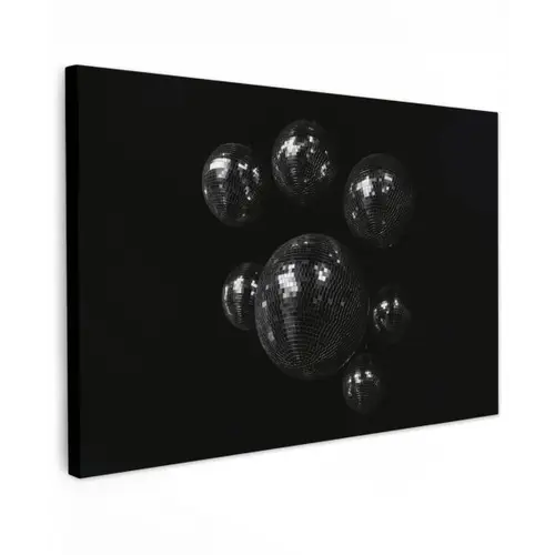 Discoballen - Minimalistisch - Zwart canvas 2cm klein -z3d