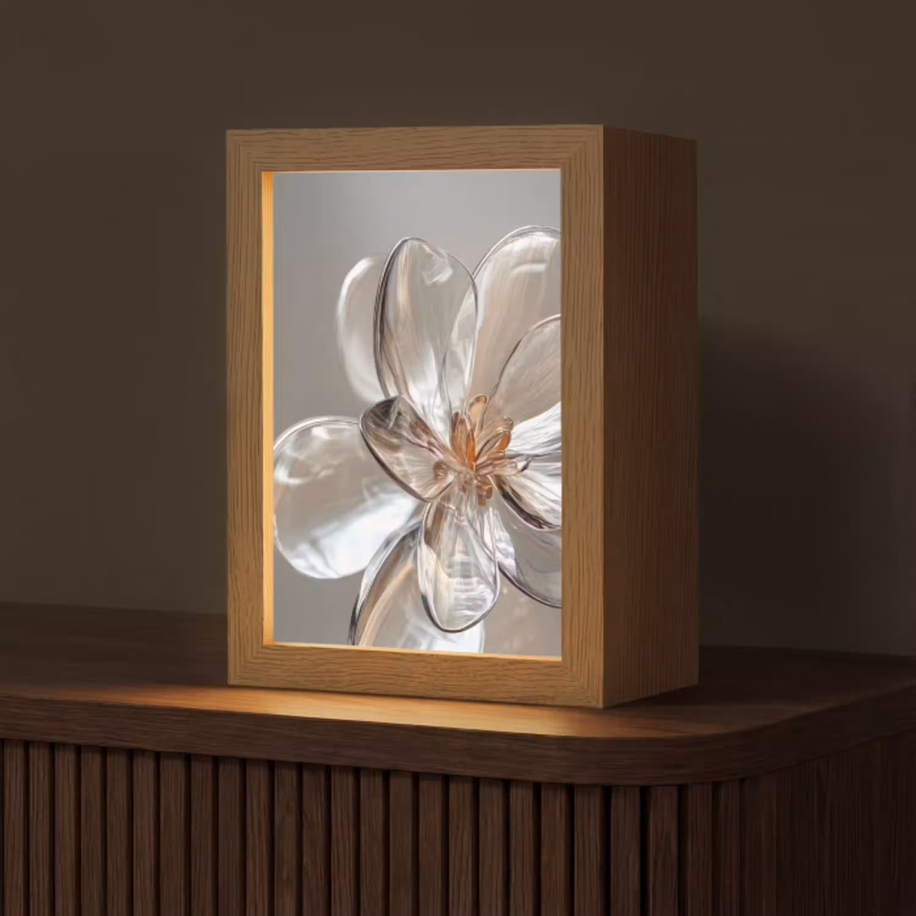 Bloem - Glazen - Doorzichtig Light Box met kabel (Tafellamp) klein -z3d_website