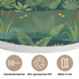 Tropisch - Jungle -  Groen Akoestische PET Vilt - Rond klein -closeup_NL