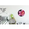 Roze - lelie - Dauwdruppels Wandcirkel aluminium klein -kinderkamer