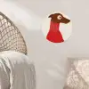 Silhouet - Hond - Trui - Rood Wandcirkel behangsticker klein -sfeer4