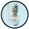 Blauw - Ananas - Disco - Discobal Fotolijst rond zonder passe partout klein -3d