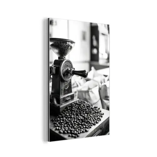 Koffiemolen - Gemalen - Vintage aluminium wit klein -3d
