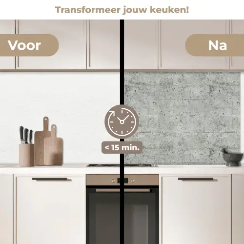 Grijs - Muur - Poriën keuken achterwand 2 middel 871 -voor-na2_NL