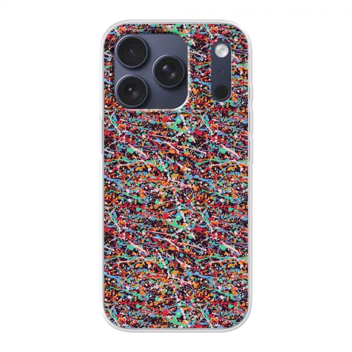 Spat - Abstract - Waterverf - Multi Telefoonhoesje iPhone 17 Pro klein 878 -3d