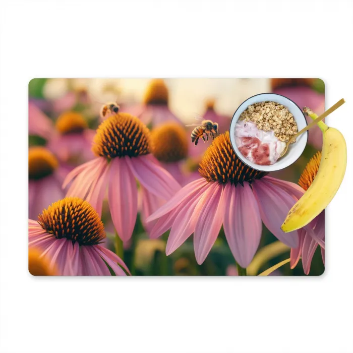 Bloemen - Paars - Bijen Placemat vinyl groot -zzzproduct_Kitchenyeah-website
