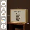 Neushoorn - Witte bloemen - Lief Light Box met batterij (Wandlamp kind) middel -USP_websiteoverzichtNL