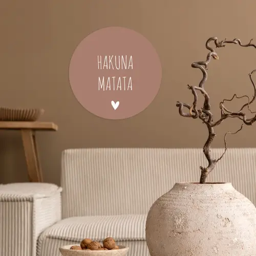 Spreuken - Hakuna matata - Quotes Wandcirkel behangsticker klein -sfeer1