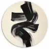 Strepen - Zwart - Abstract Wandcirkel plexiglas klein -3d