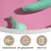 Bananen - Patroon - Blauw - Roze Akoestische PET Vilt - Rond klein -closeup_NL