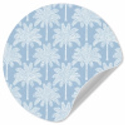 Palmboom - Modern - Blauw Wandcirkel behangsticker klein 186 -3d
