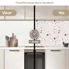 Terrazzo -  Patroon - Zacht - Zwart - Wit keuken achterwand 2 middel 871 -voor-na2_NL
