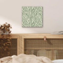 Zebra - Motief - Groen aluminium wit klein 46 -sfeer3