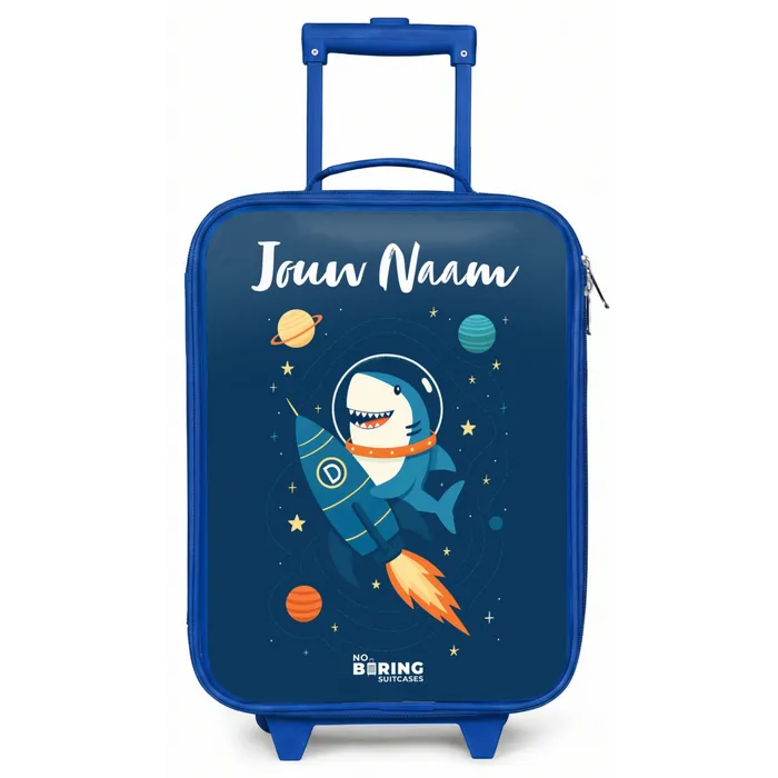 Dier - Ruimte - Planeet - Raket Kinderkoffer - Blauw klein -zz3dotto