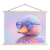 Eend - bril - Pastel textielposter latten blank klein -3d