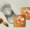 Glazen - Bloem - Oranje onderzetter kurk middel -sfeer4