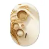 Granen - Hout - Kom - Beige Wandcirkel Ovaal Glas middel -3d