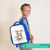 Konijn - Baby dier - Kinderen Kinderrugzak - Blauw middel -sfeer3_FR