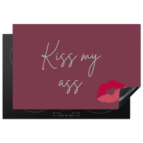 Kiss my ass - Lip - Bordeaux Inductie beschermer vinyl 3mm klein -3d