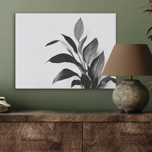 Plant - Bladeren - Minimalistisch - Zwart PET vilt klein -sfeer2
