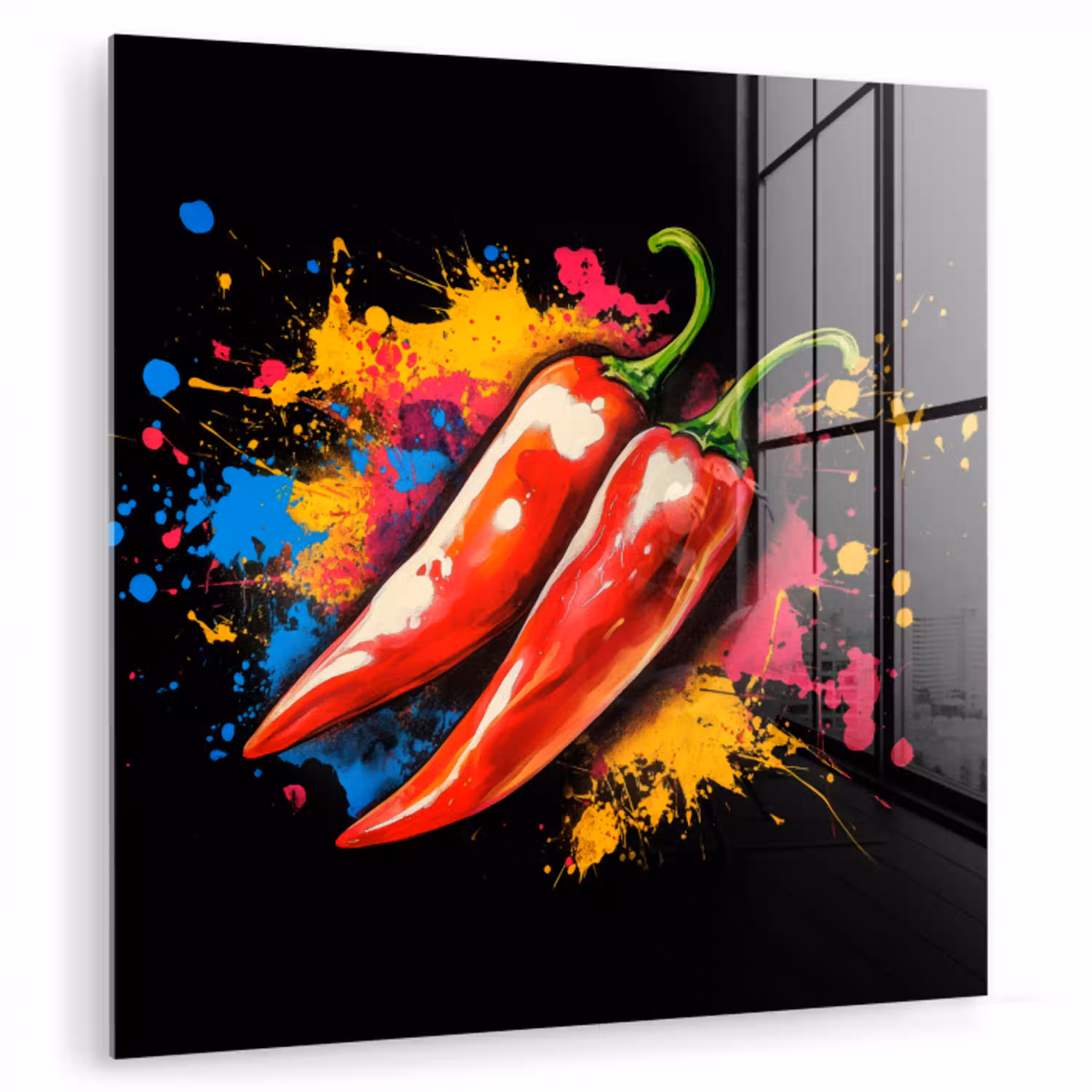 Peper - Graffiti - Verf - Abstract - Modern - Kleurrijk plexiglas 5mm klein -zzzproduct_nieuw