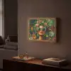 Vrouw - Panterprint - Jungle - Natuur - Luxe Light Box met batterij (Wandlamp) middel -sfeer1