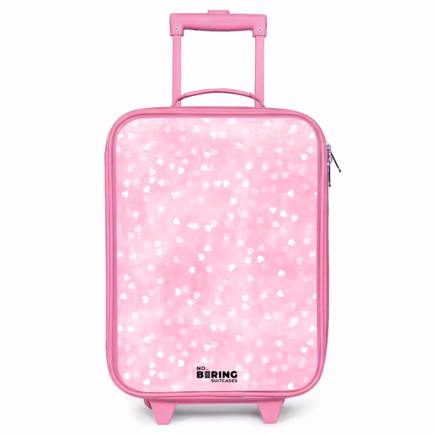 Kinderkoffer - Roze - Roze glitter hartjes
