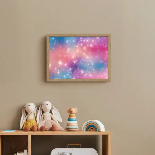 Sterren - Abstract - Kleuren Light Box met batterij (Wandlamp kind) middel -sfeer2_kind