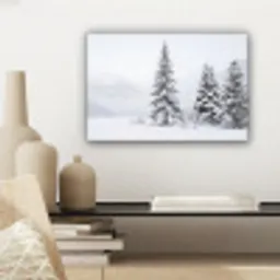 Fijnsparren - Sneeuw - Winter - Landschap - Stilte canvas 2cm klein -sfeer6