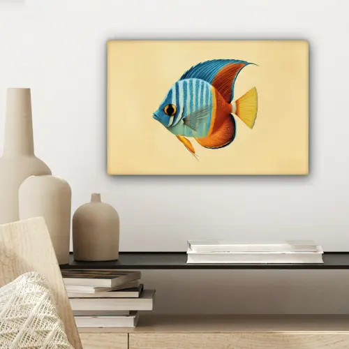 Vis - Vinnen - Blauw - Ogen canvas 2cm klein -sfeer6