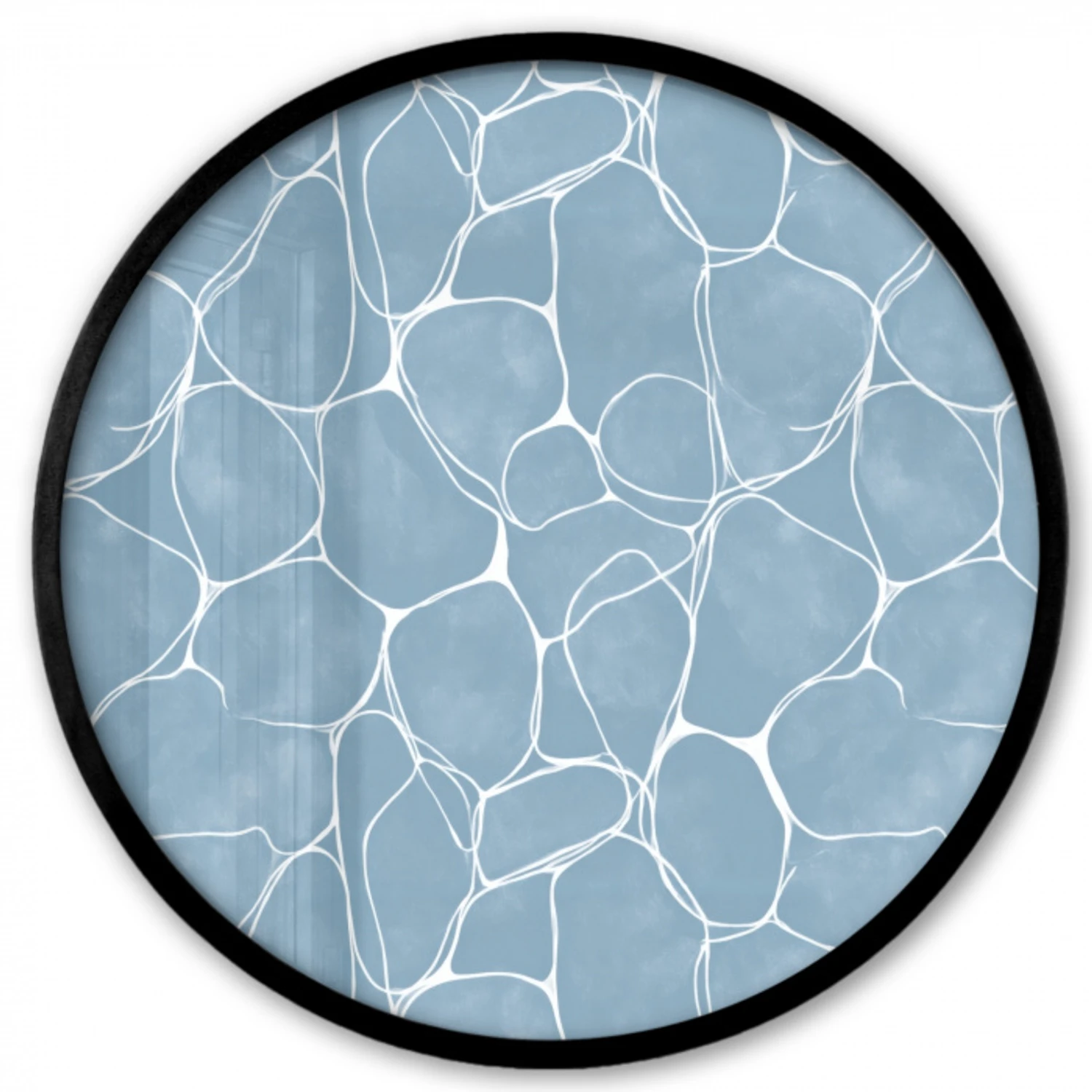 Organisch - Patroon - Blauw Fotolijst rond zonder passe partout klein 856 -3d