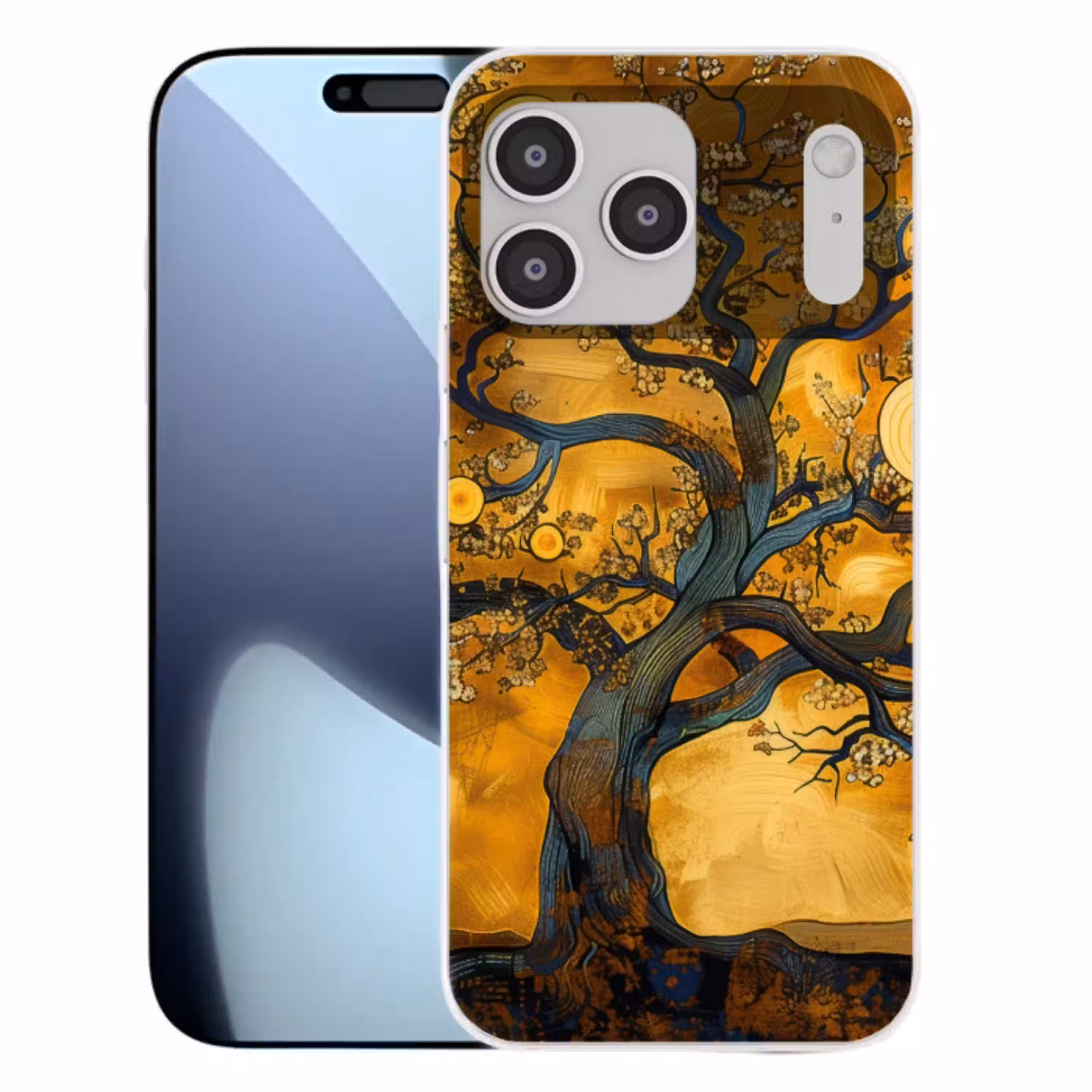Boom - Levensboom - Abstract - Goud Telefoonhoesje iPhone 17 Pro Max klein -3d