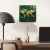 Wereldkaart - Groen - Goud plexiglas 5mm klein -sfeer6