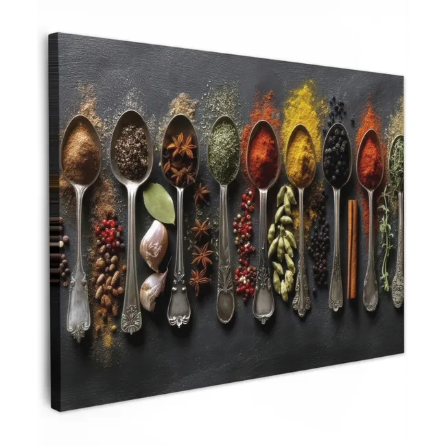 Canvas Print - Spoons - Spices - Cinnamon - Chili